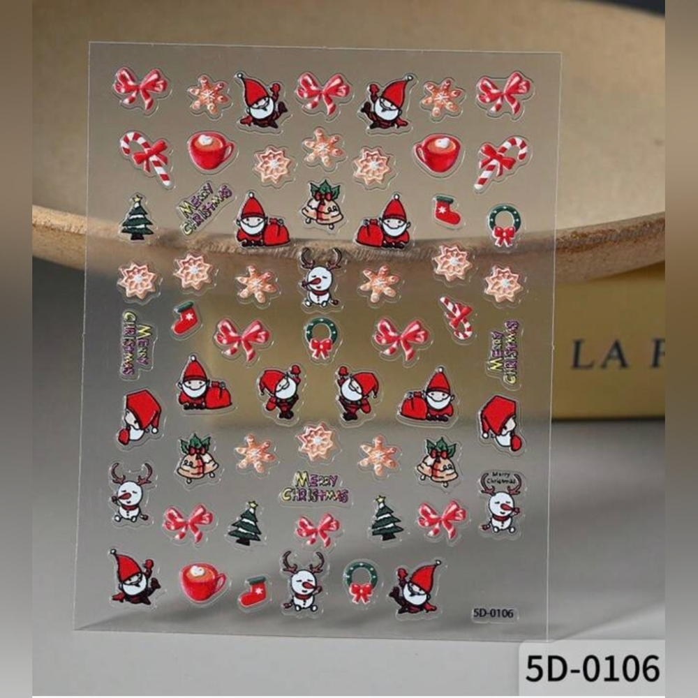 Christmas Nail Art Stickers 3 Sheets Buyer's Choice-NIP - Picture 7 of 14